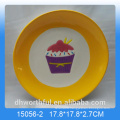 Nice icecream ceramic round plates candy plates for kitchen